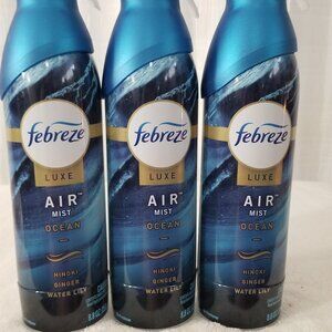 3 Can Fefreze Luxe Air Mist Ocean Hinoki Ginger Water Lily 8.80Oz. each